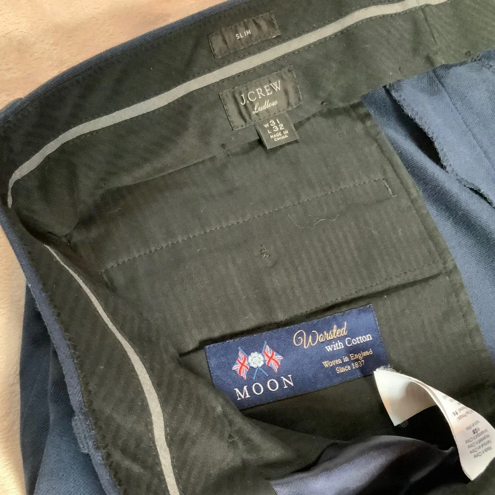 JCrew Blue Ludlow Slim 31 32 Dress Pants Quality Classic Timeless Preppy Wool